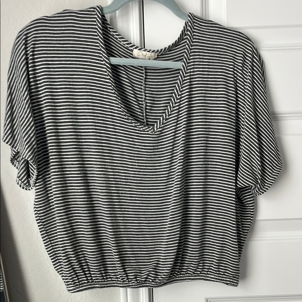 Olivia Rae Black and White Boxy Short Sleeve T-Shirt